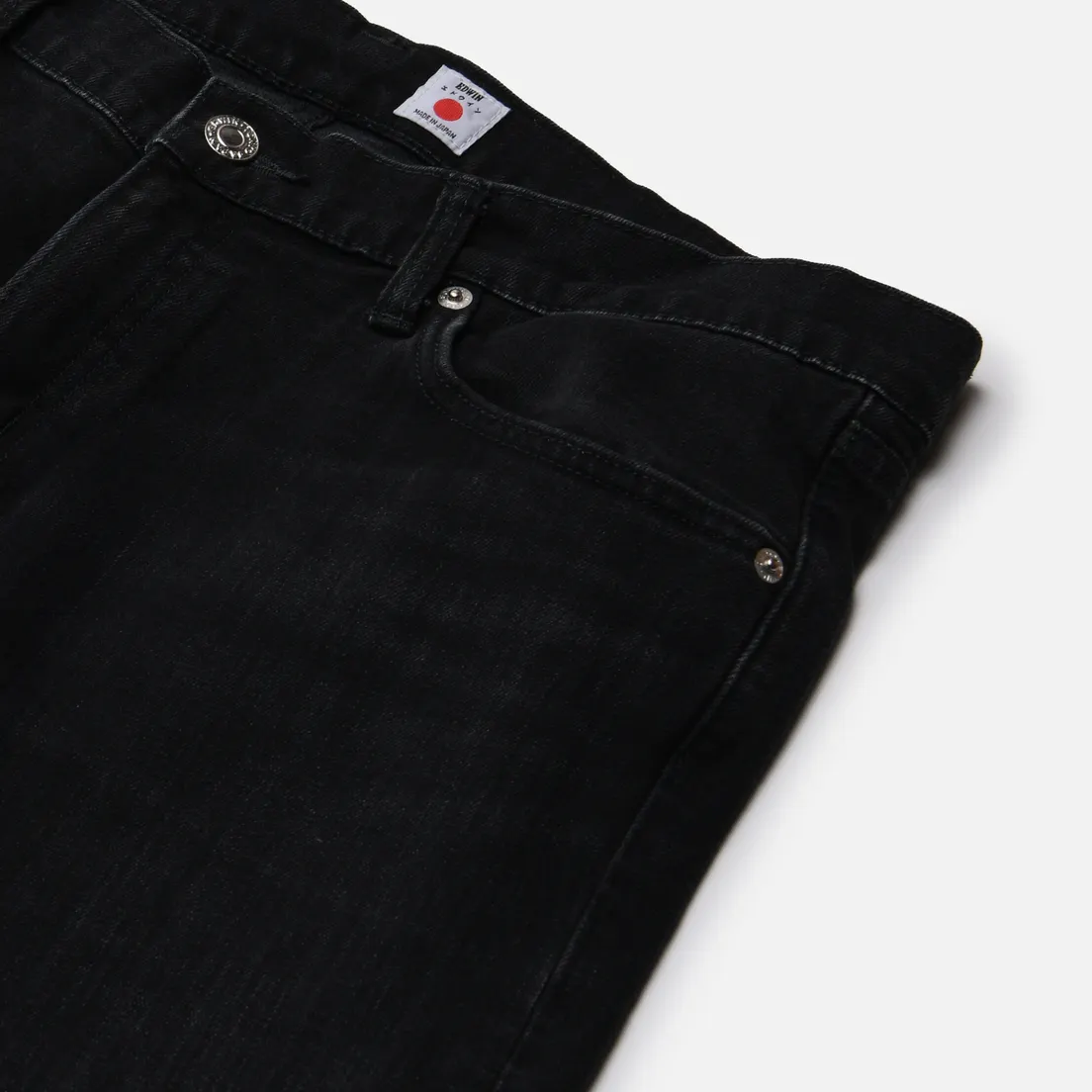 Edwin Мужские джинсы Regular Tapered Kaihara Black x Black Stretch Denim 12.5 Oz