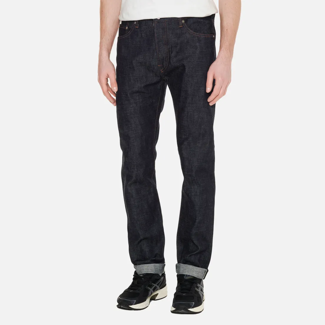 Edwin Мужские джинсы Slim Tapered Kaihara Dark Pure Indigo Rainbow Selvage 13.5 Oz