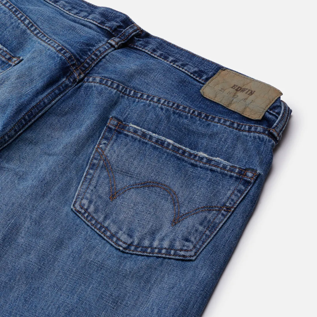 Edwin Мужские джинсы Slim Tapered Nihon Menpu Dark Pure Indigo Rainbow Selvage 13.5 Oz