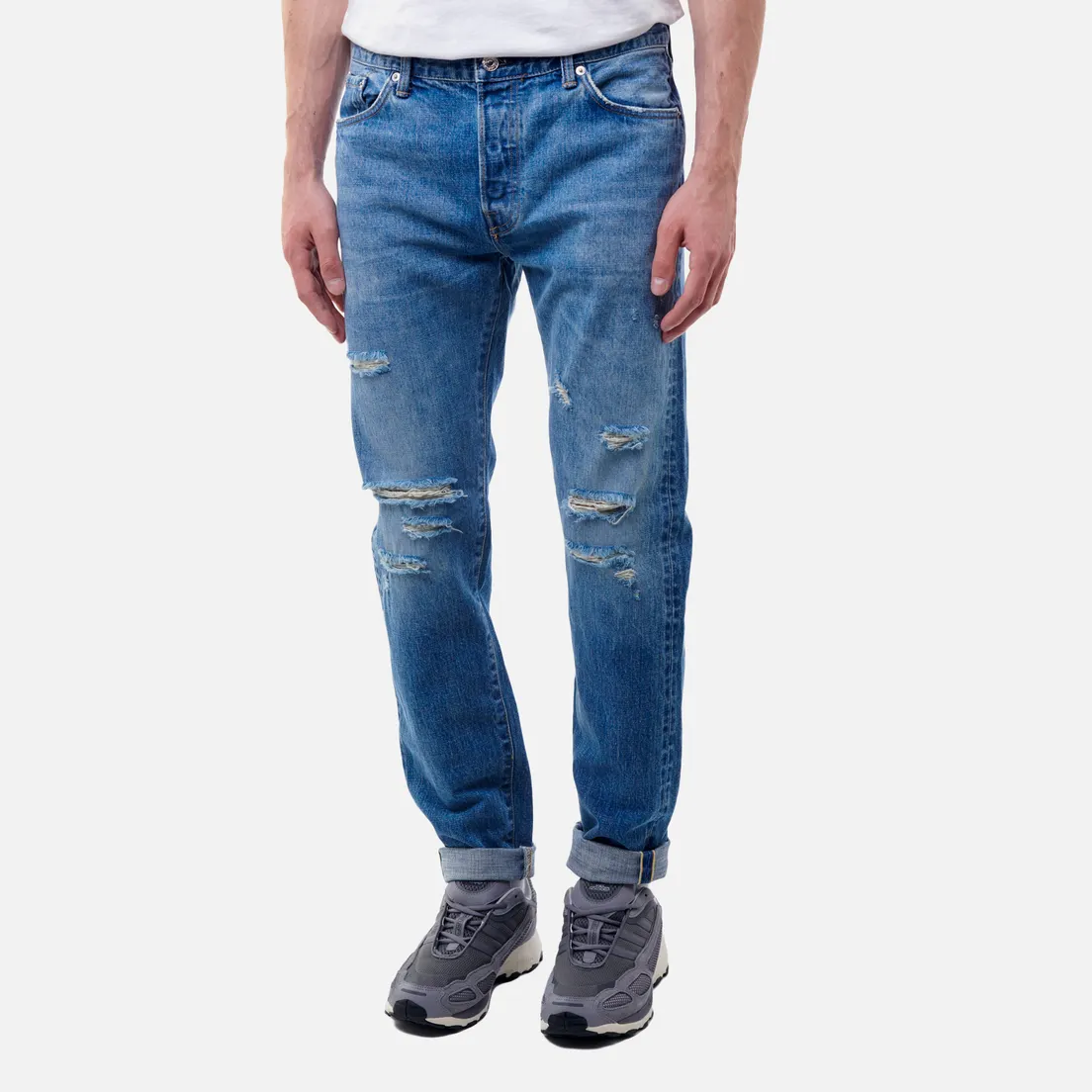 Edwin Мужские джинсы Slim Tapered Nihon Menpu Dark Pure Indigo Rainbow Selvage 13.5 Oz