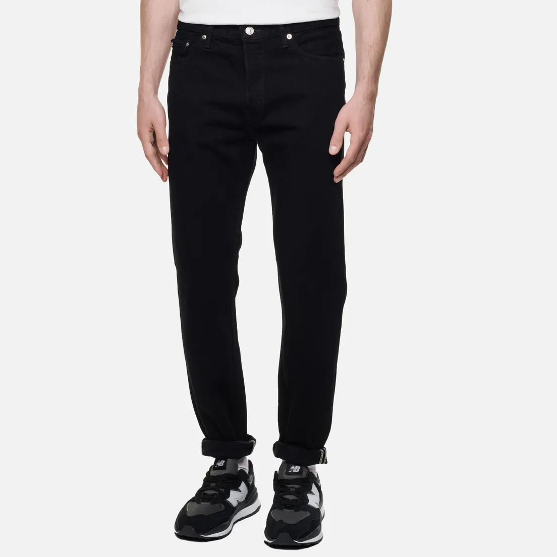 Edwin Мужские джинсы Slim Tapered Kaihara Right Hand Black Denim 13 Oz