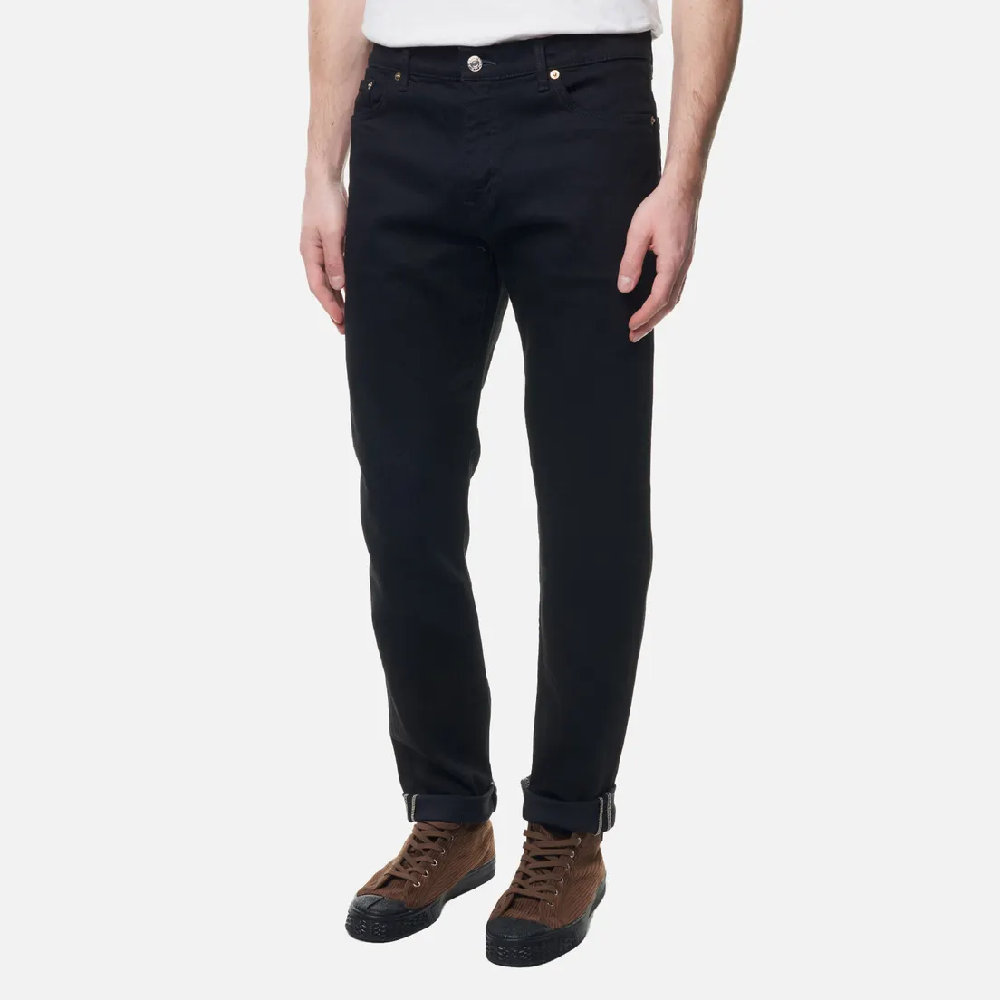 Edwin Мужские джинсы Slim Tapered Kaihara Black x Black Stretch Denim 12.5 Oz