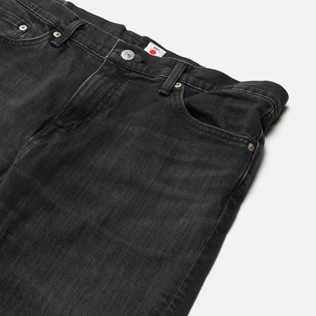 Edwin Мужские джинсы Slim Tapered Kaihara Black x Black Stretch Denim 12.5 Oz