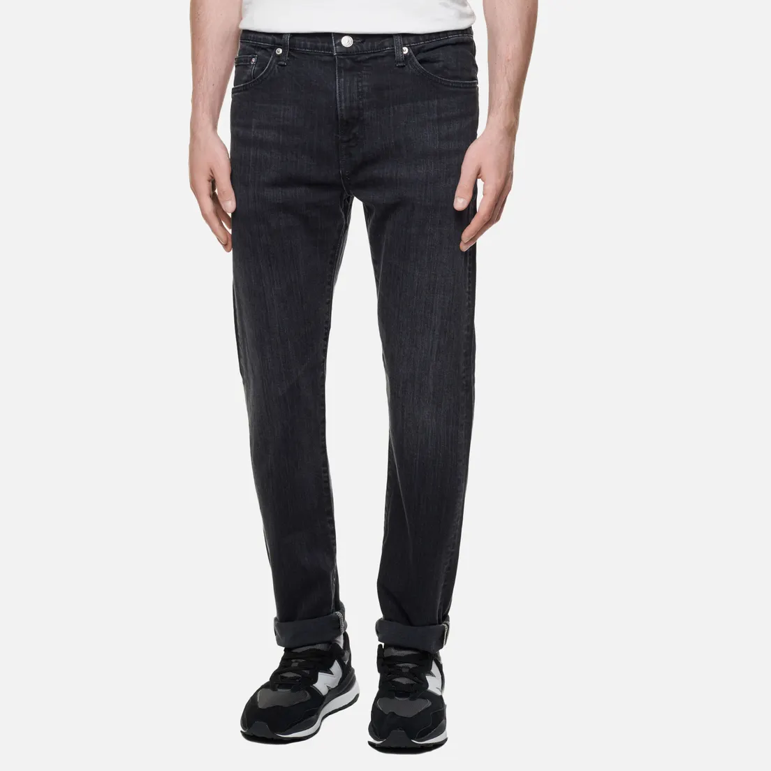 Edwin Мужские джинсы Slim Tapered Kaihara Black x Black Stretch Denim 12.5 Oz
