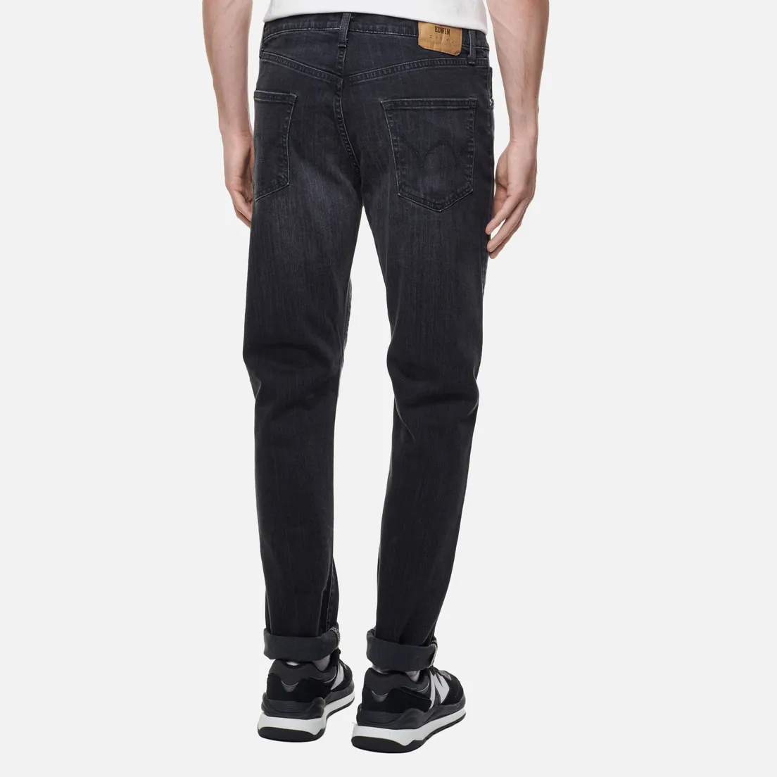 Edwin Мужские джинсы Slim Tapered Kaihara Black x Black Stretch Denim 12.5 Oz