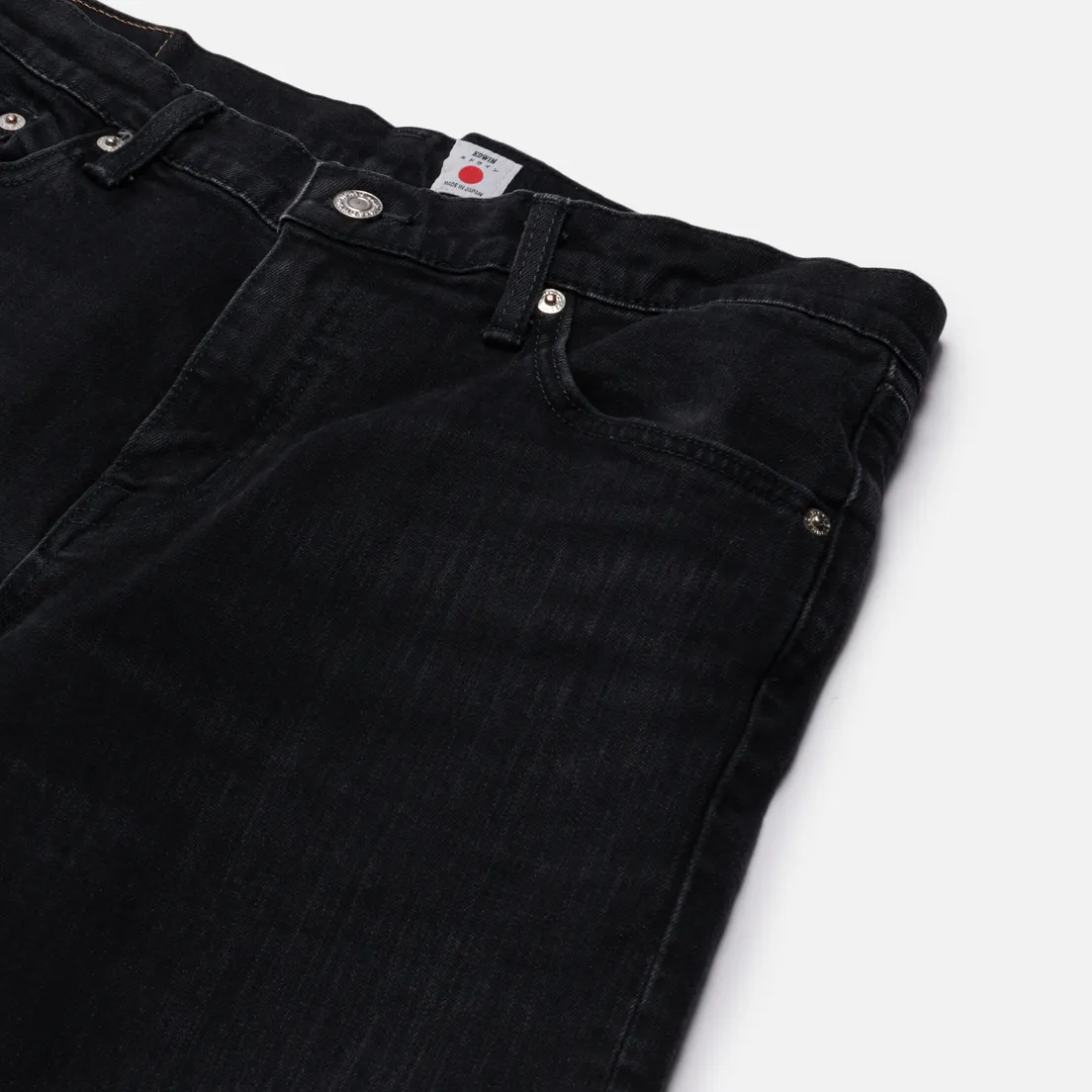 Edwin Мужские джинсы Slim Tapered Kaihara Black x Black Stretch Denim 12.5 Oz