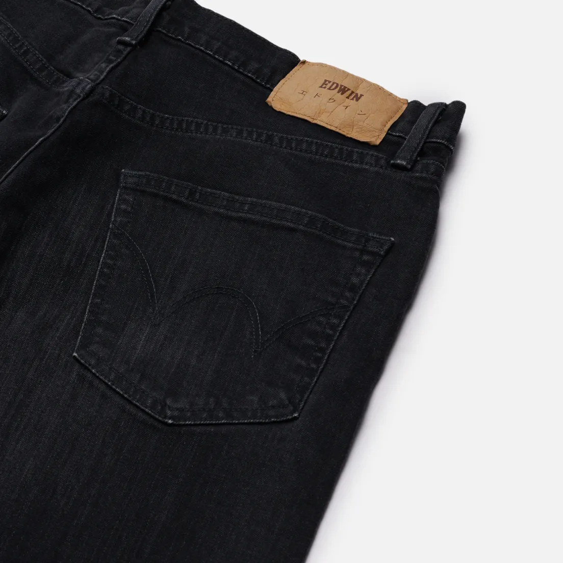 Edwin Мужские джинсы Slim Tapered Kaihara Black x Black Stretch Denim 12.5 Oz