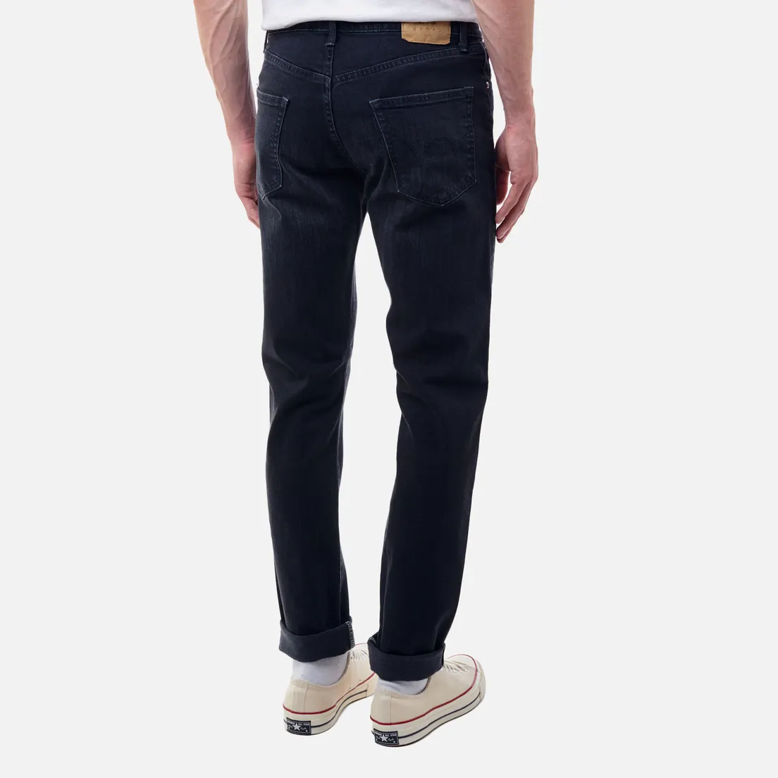 Edwin Мужские джинсы Slim Tapered Kaihara Black x Black Stretch Denim 12.5 Oz