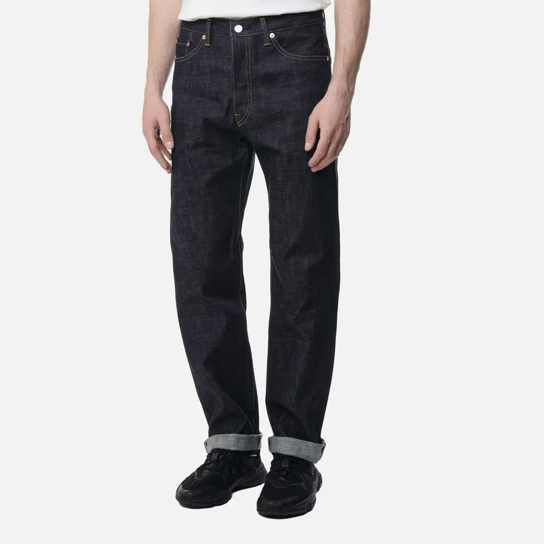 Edwin Мужские джинсы Loose Straight Nihon Menpu Dark Pure Indigo Rainbow Selvage 13.5 Oz