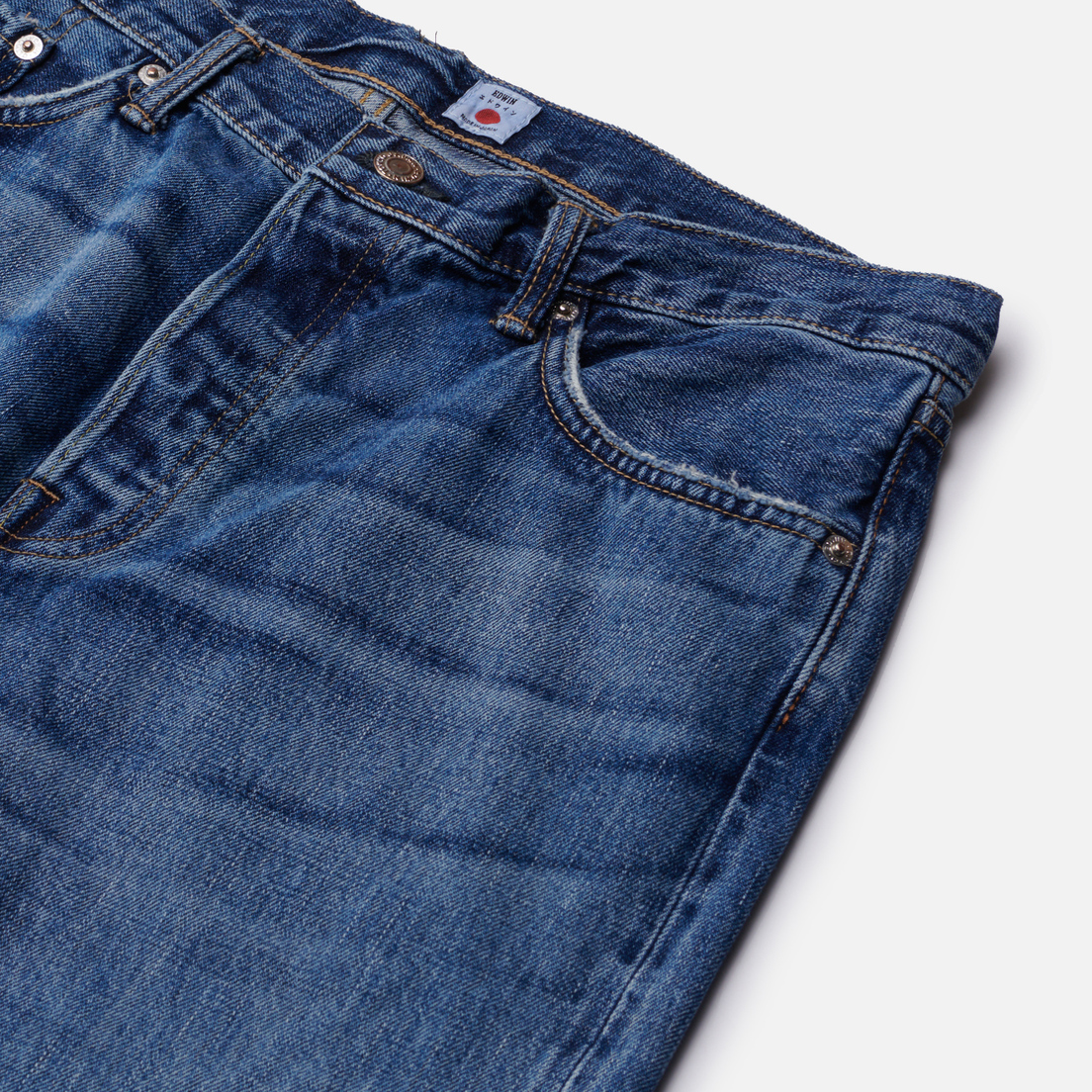 Edwin Мужские джинсы Loose Straight Nihon Menpu Dark Pure Indigo Rainbow Selvage 13.5 Oz