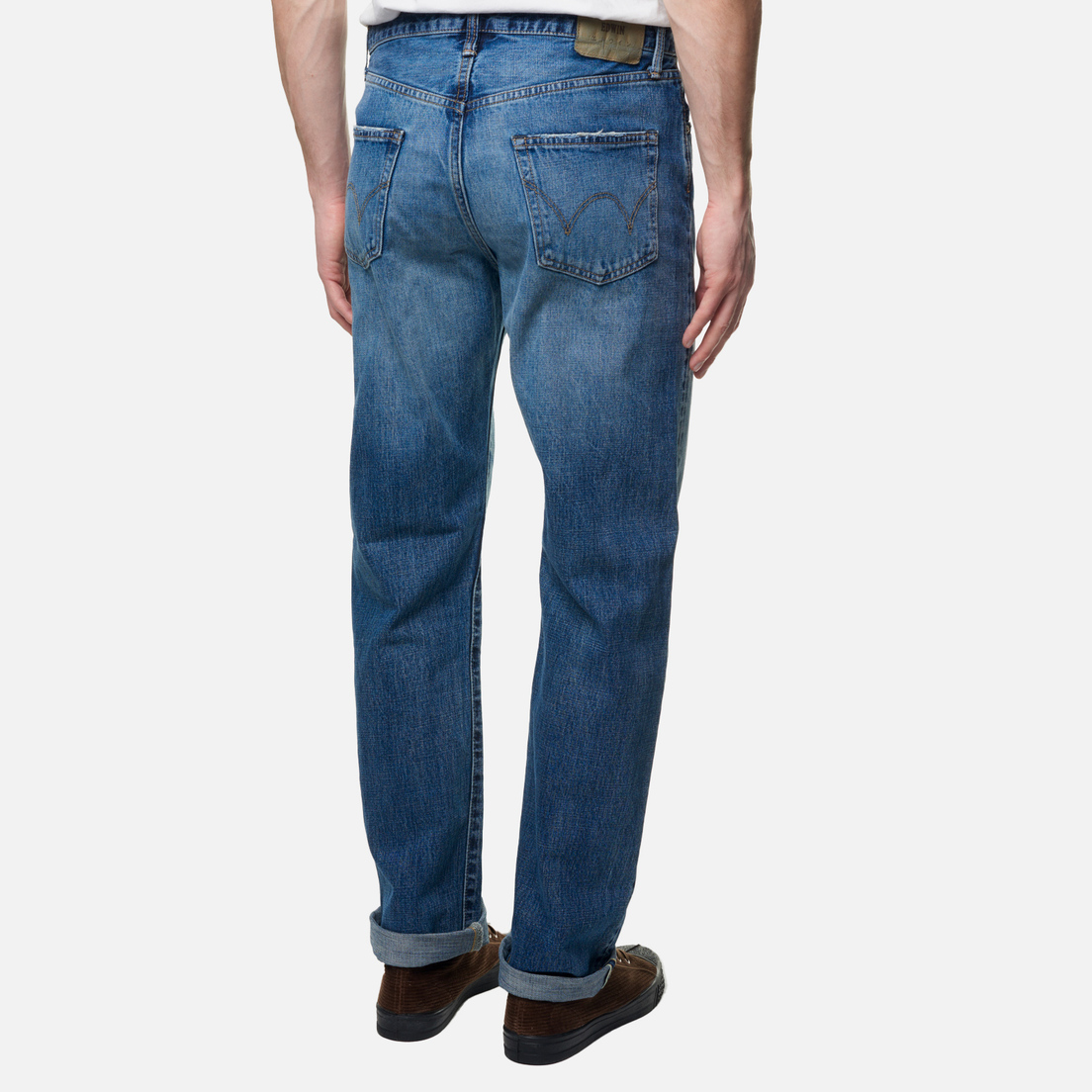 Edwin Мужские джинсы Loose Straight Nihon Menpu Dark Pure Indigo Rainbow Selvage 13.5 Oz