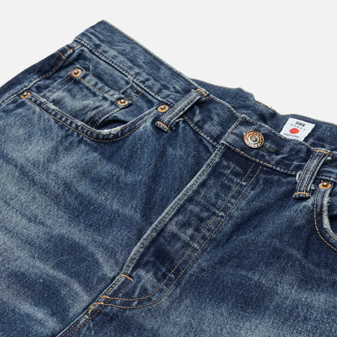 Edwin Мужские джинсы Loose Straight Kaihara Dark Pure Indigo Rainbow Selvage 13.5 Oz