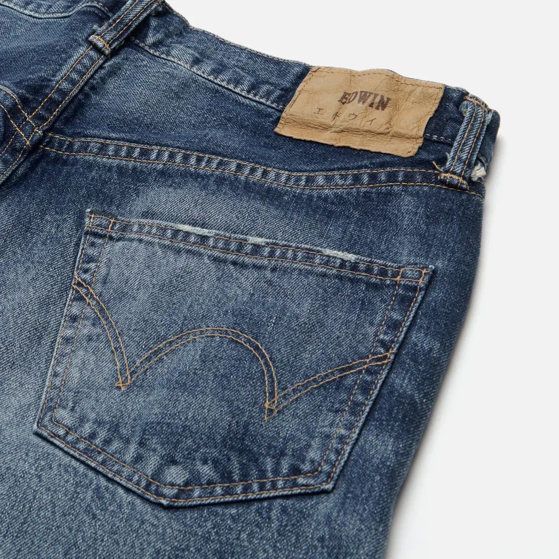 Edwin Мужские джинсы Loose Straight Kaihara Dark Pure Indigo Rainbow Selvage 13.5 Oz