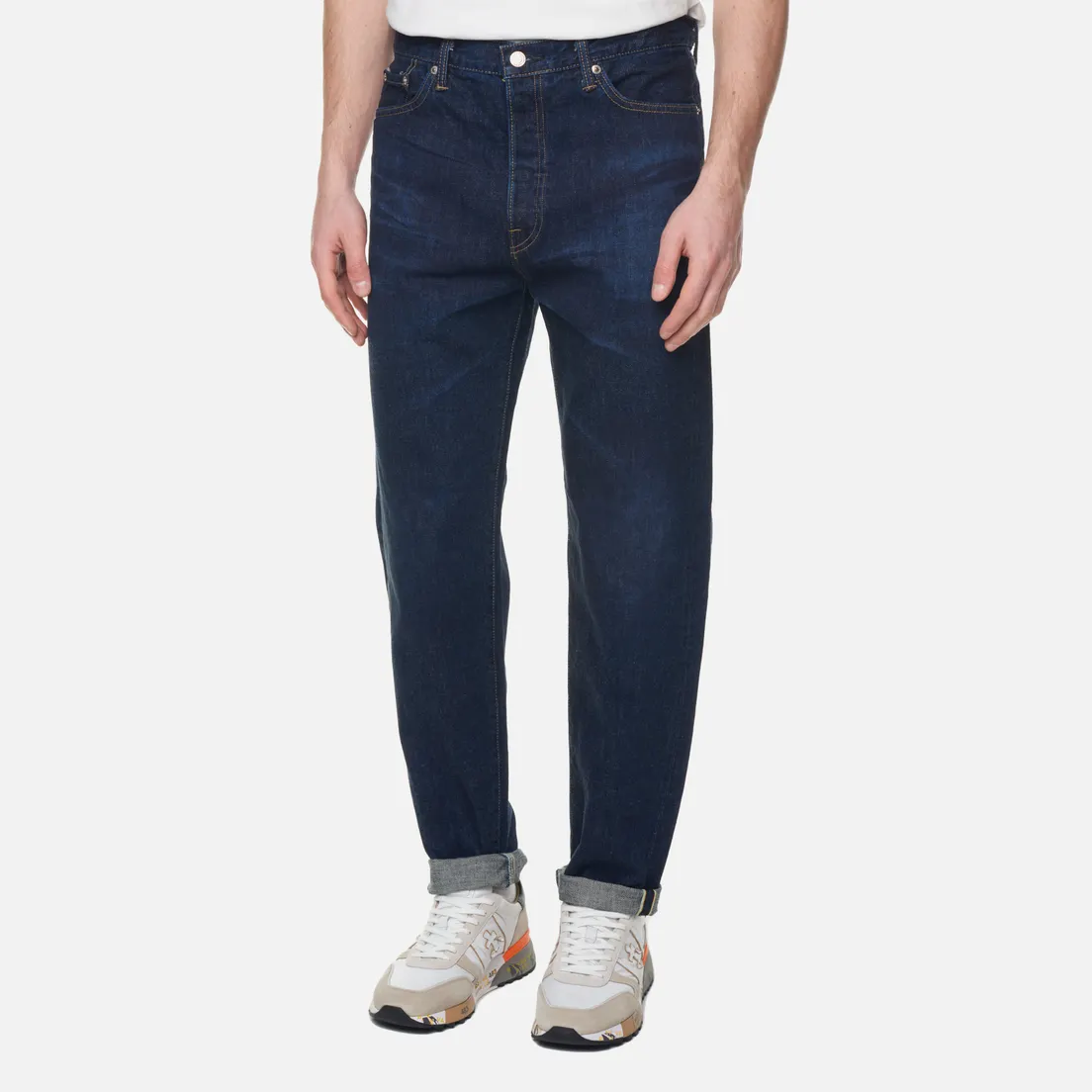 Edwin Мужские джинсы Loose Tapered Nihon Menpu Dark Pure Indigo Rainbow Selvage 13.5 Oz
