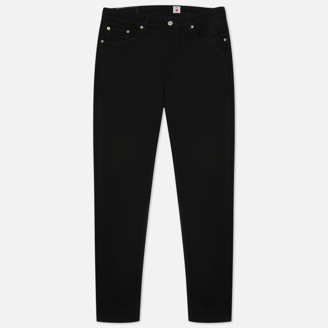 Мужские джинсы Edwin, цвет чёрный, размер 32/32 I030706.89.02 Skinny Kaihara Black x Black Stretch Denim 12.5 Oz - фото 1