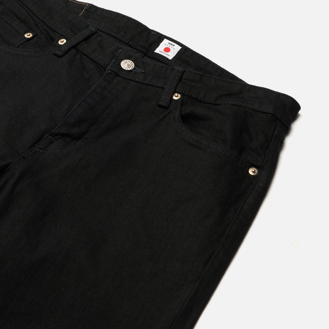 Мужские джинсы Edwin, цвет чёрный, размер 32/32 I030706.89.02 Skinny Kaihara Black x Black Stretch Denim 12.5 Oz - фото 2