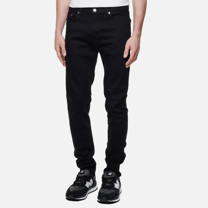 Мужские джинсы Edwin, цвет чёрный, размер 32/32 I030706.89.02 Skinny Kaihara Black x Black Stretch Denim 12.5 Oz - фото 4
