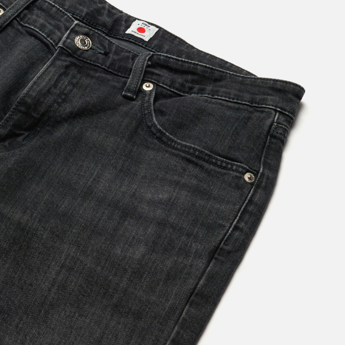 Мужские джинсы Edwin, цвет чёрный, размер 38/32 I030706.89.IJ Skinny Kaihara Black x Black Stretch Denim 12.5 Oz - фото 2