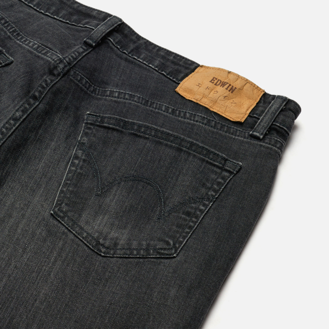Мужские джинсы Edwin, цвет чёрный, размер 38/32 I030706.89.IJ Skinny Kaihara Black x Black Stretch Denim 12.5 Oz - фото 3