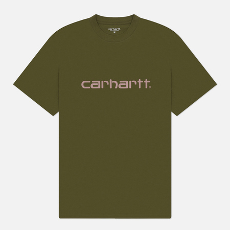 Мужская футболка Carhartt WIP Script, цвет оливковый, размер XL