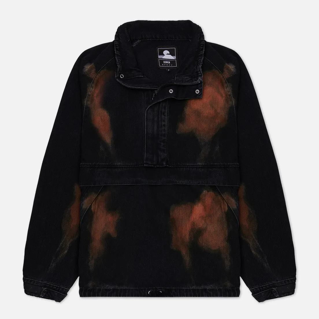 Edwin Мужская куртка анорак Crax Pop-Over Pembroke Black Denim 13.56 Oz