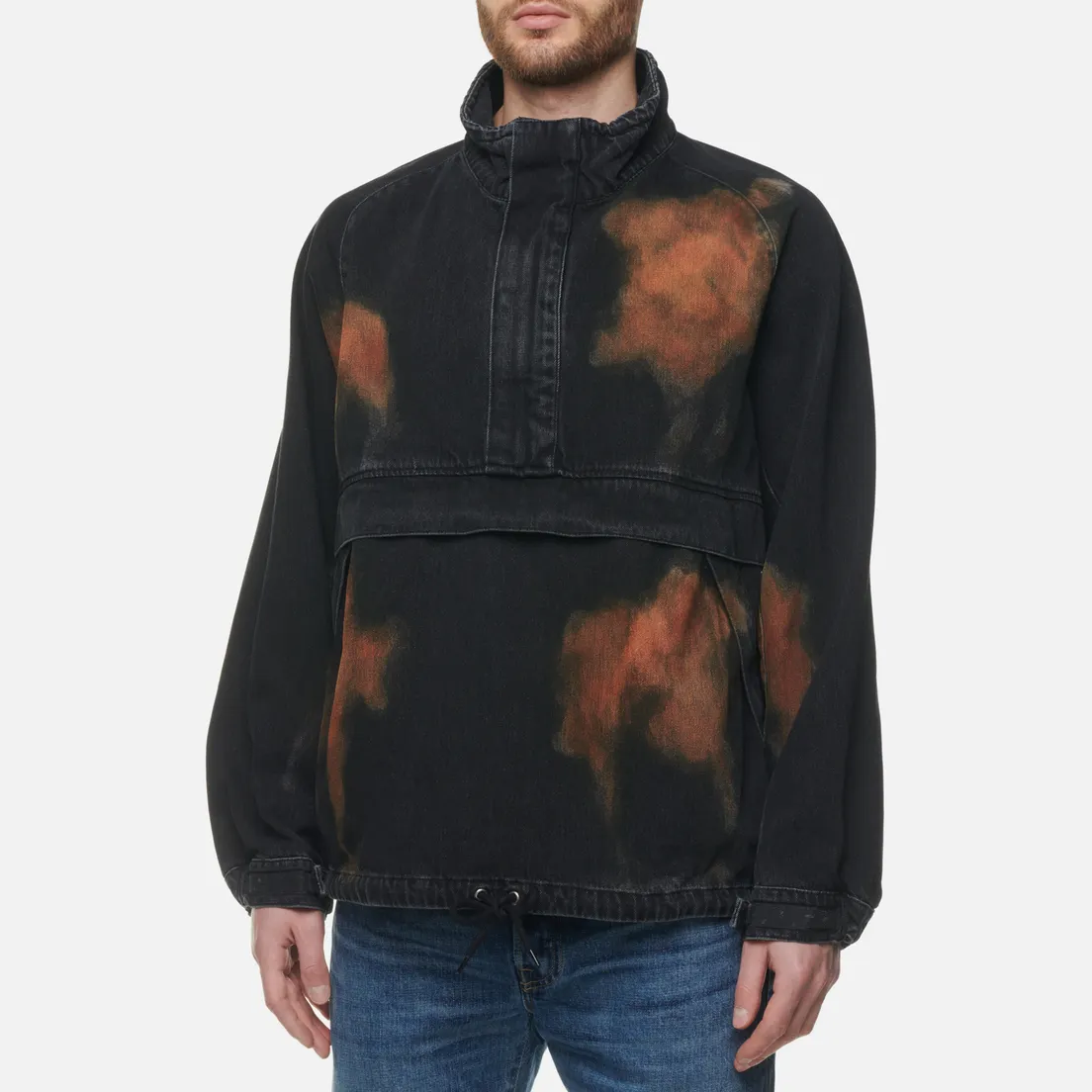 Edwin Мужская куртка анорак Crax Pop-Over Pembroke Black Denim 13.56 Oz