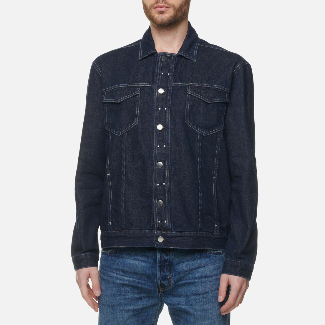 Edwin Мужская джинсовая куртка Spur Platinum Blue Denim 12.25 Oz