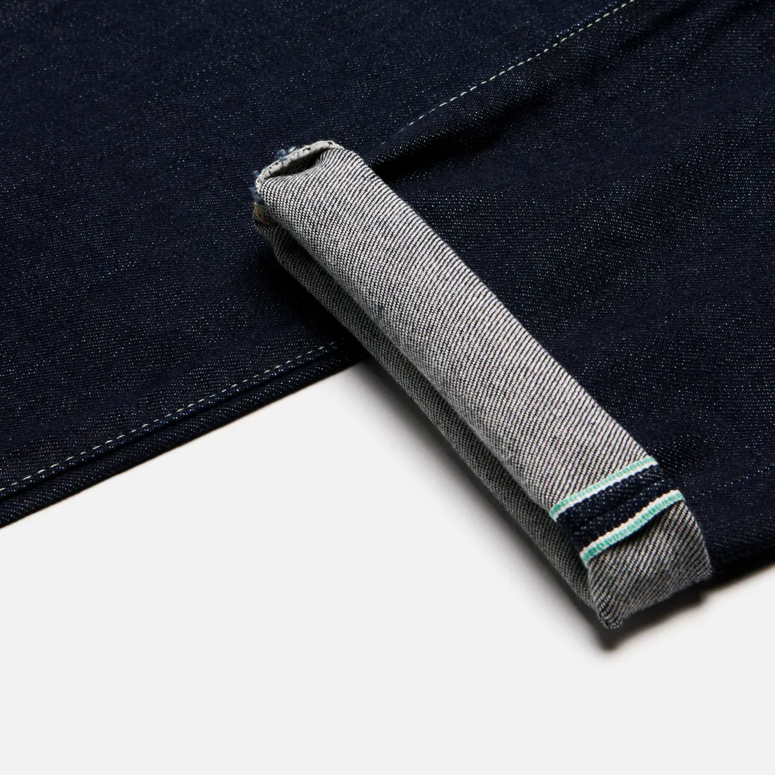 Edwin Мужские джинсы Loose Tapered Kaihara Blue Stretch Denim Green x White Selvage 12.5 Oz