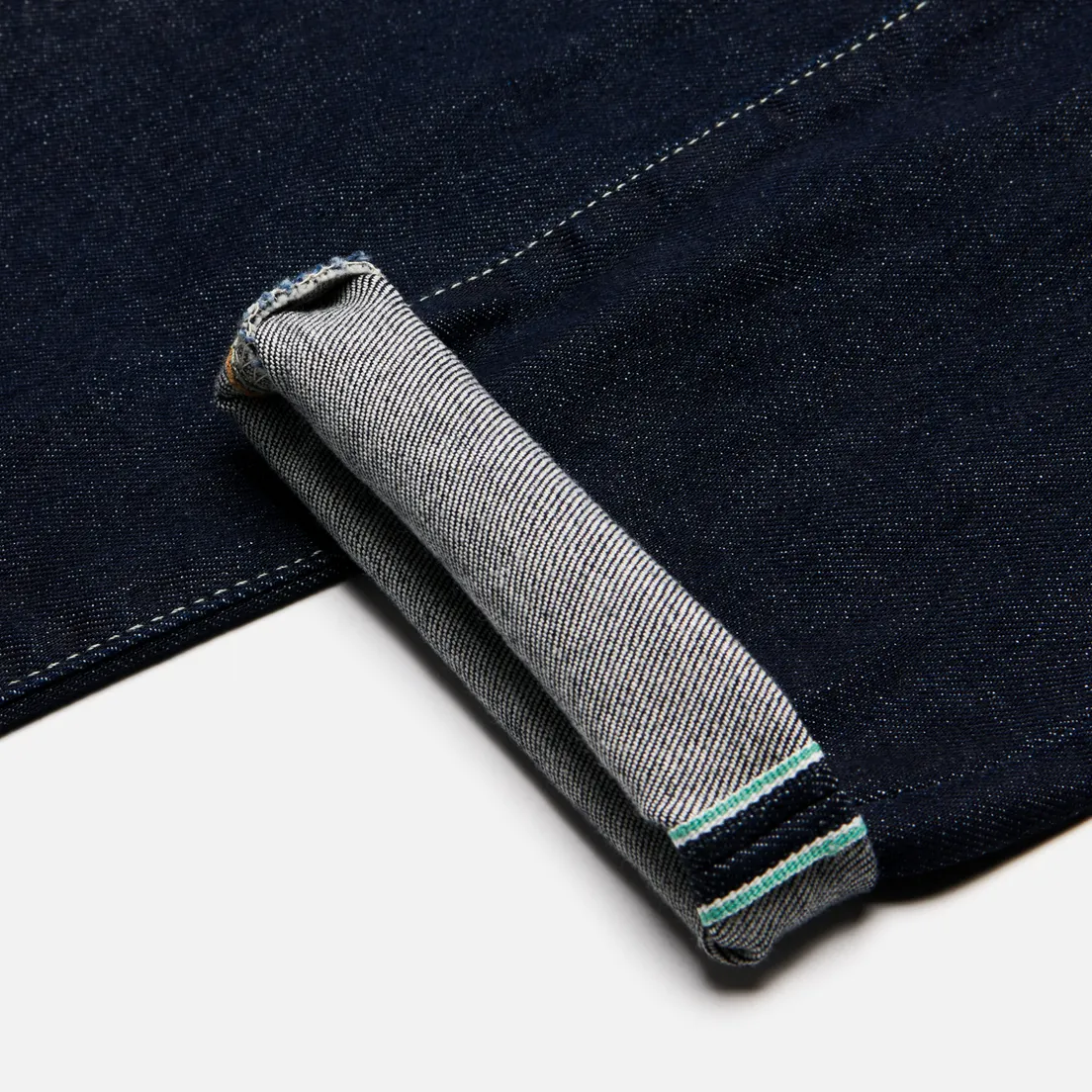 Edwin Мужские джинсы Regular Tapered Kaihara Blue Stretch Denim Green x White Selvage 12.5 Oz
