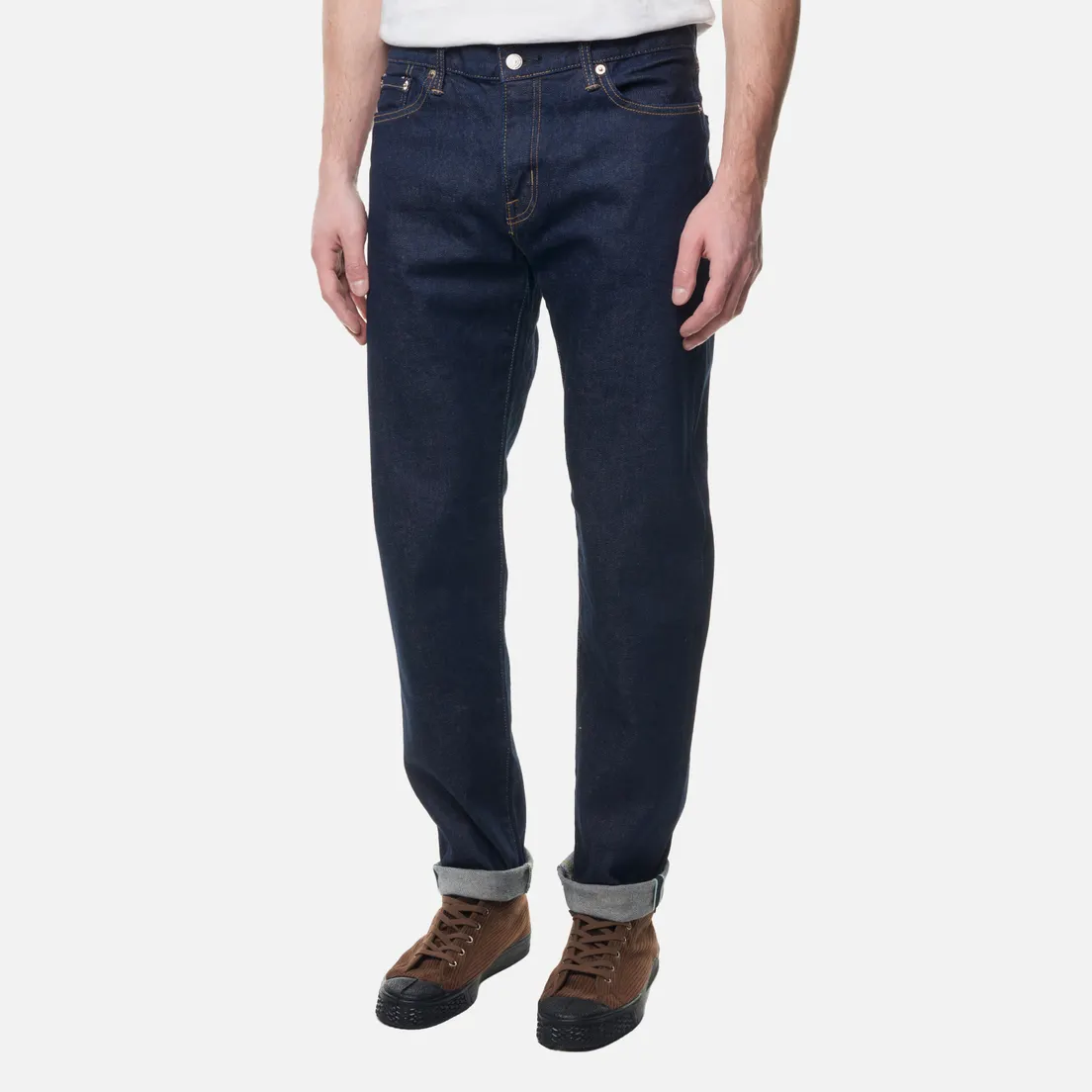 Edwin Мужские джинсы Regular Tapered Kaihara Blue Stretch Denim Green x White Selvage 12.5 Oz