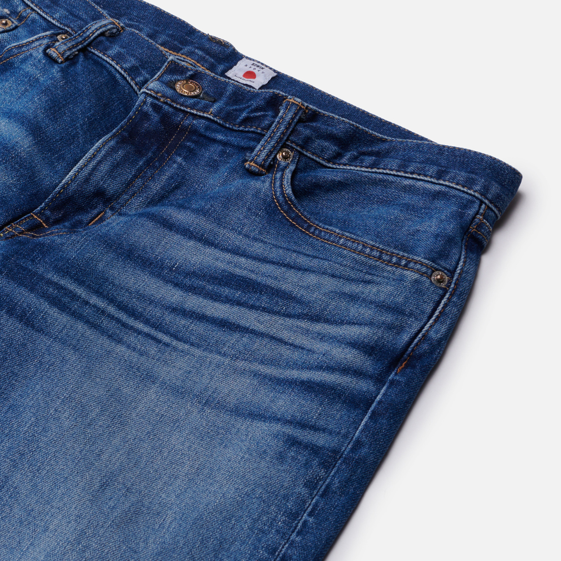 Edwin Мужские джинсы Regular Tapered Kaihara Blue Stretch Denim Green x White Selvage 12.5 Oz