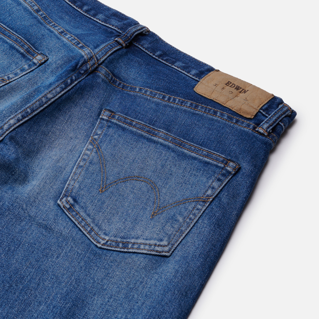Edwin Мужские джинсы Regular Tapered Kaihara Blue Stretch Denim Green x White Selvage 12.5 Oz