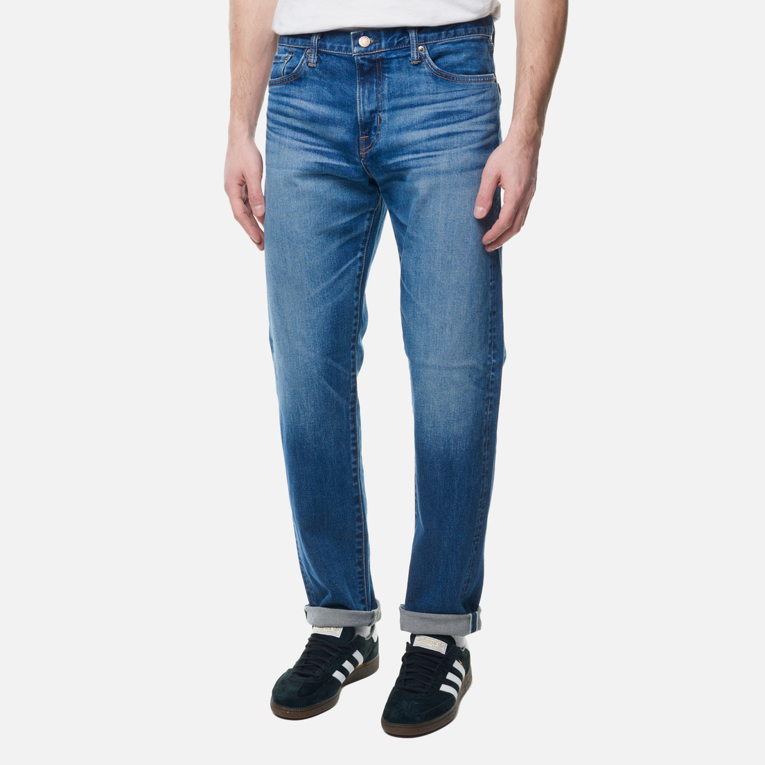 Edwin Мужские джинсы Regular Tapered Kaihara Blue Stretch Denim Green x White Selvage 12.5 Oz