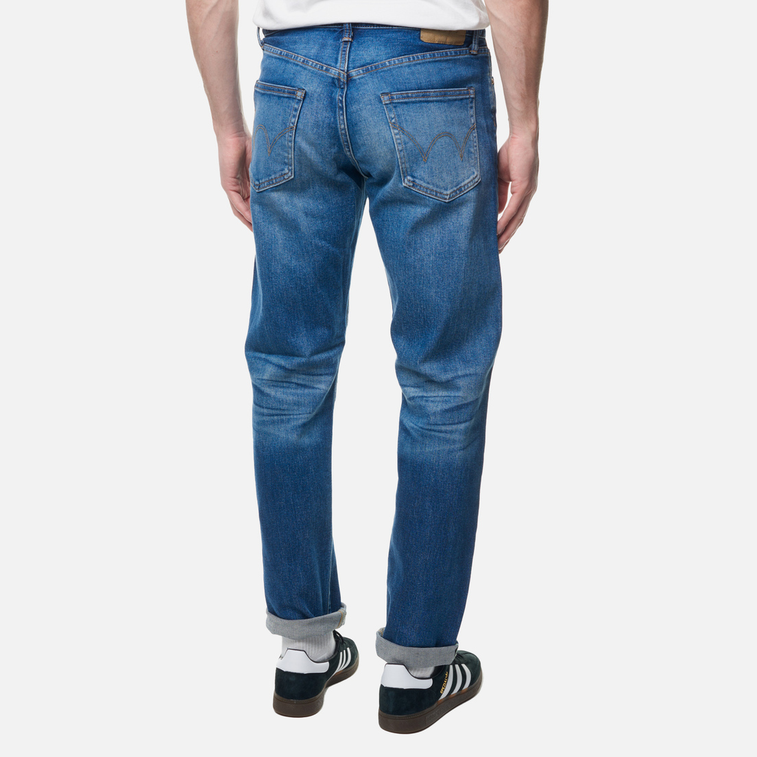 Edwin Мужские джинсы Regular Tapered Kaihara Blue Stretch Denim Green x White Selvage 12.5 Oz