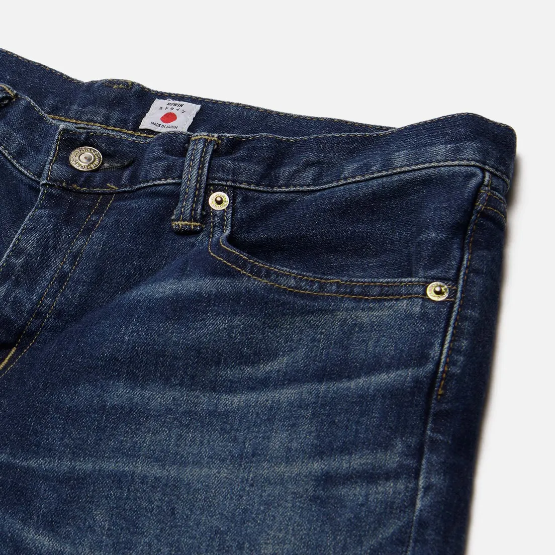 Edwin Мужские джинсы Regular Tapered Kaihara Blue Stretch Denim Green x White Selvage 12.5 Oz
