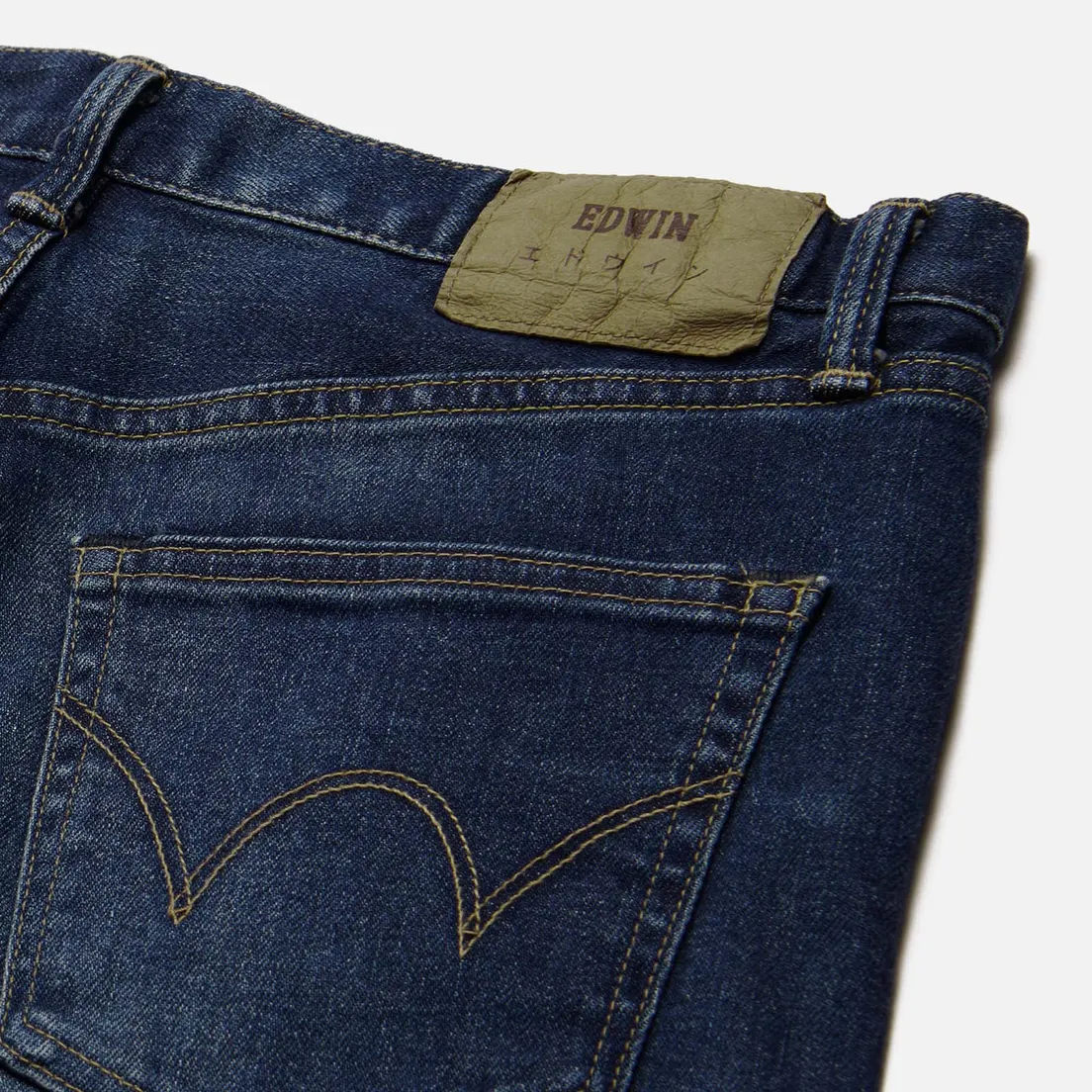 Edwin Мужские джинсы Regular Tapered Kaihara Blue Stretch Denim Green x White Selvage 12.5 Oz