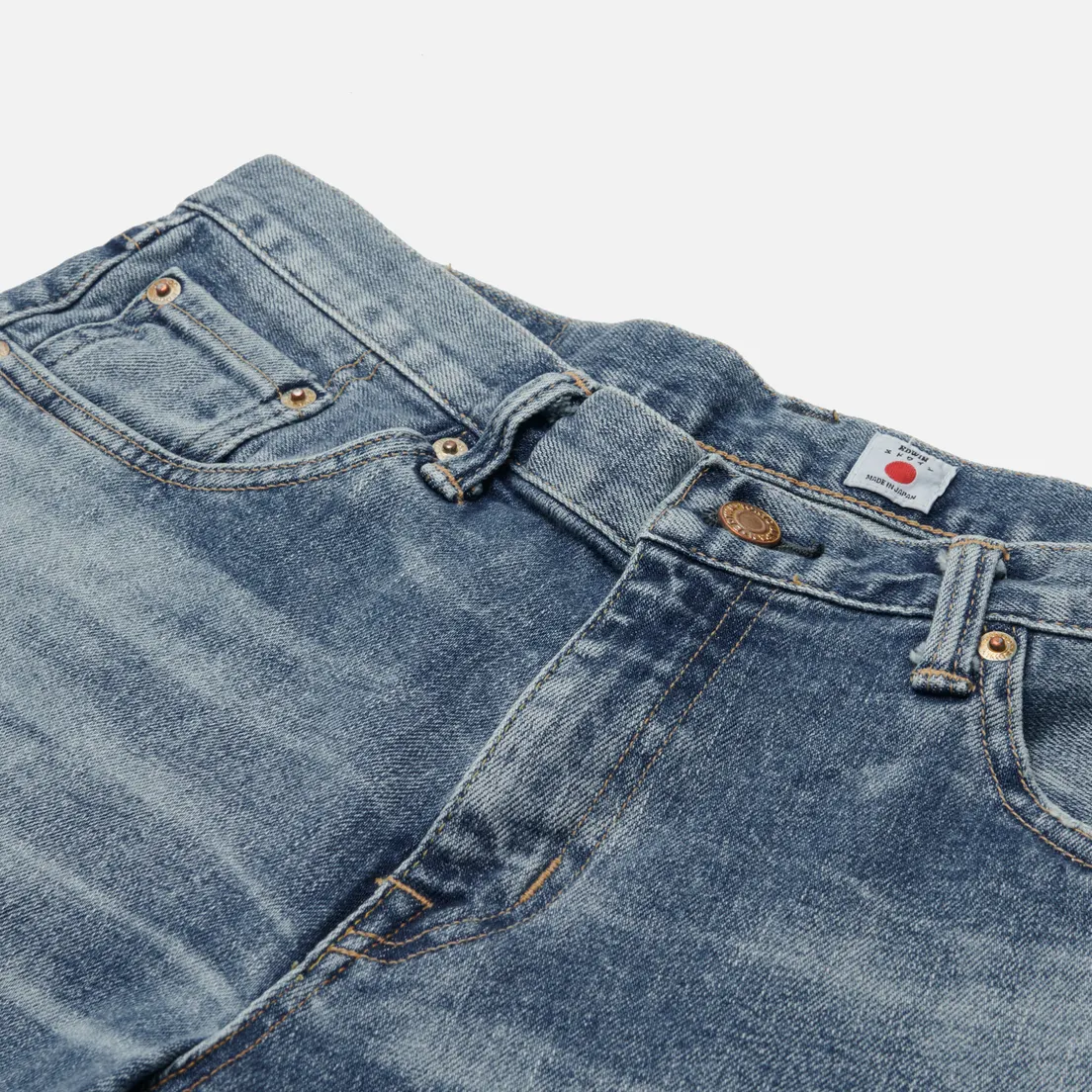 Edwin Мужские джинсы Regular Tapered Kaihara Blue Stretch Denim Green x White Selvage 12.5 Oz
