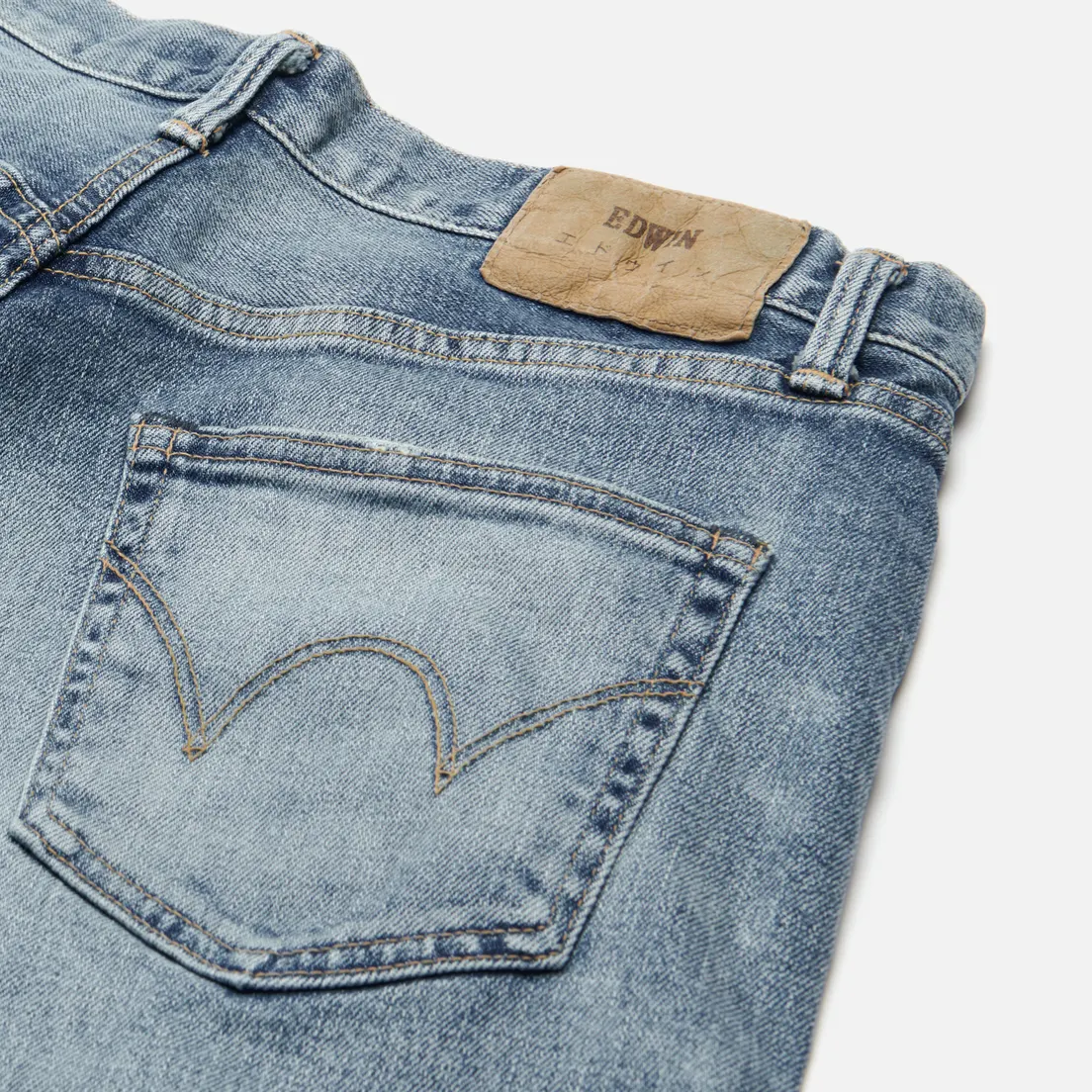 Edwin Мужские джинсы Regular Tapered Kaihara Blue Stretch Denim Green x White Selvage 12.5 Oz