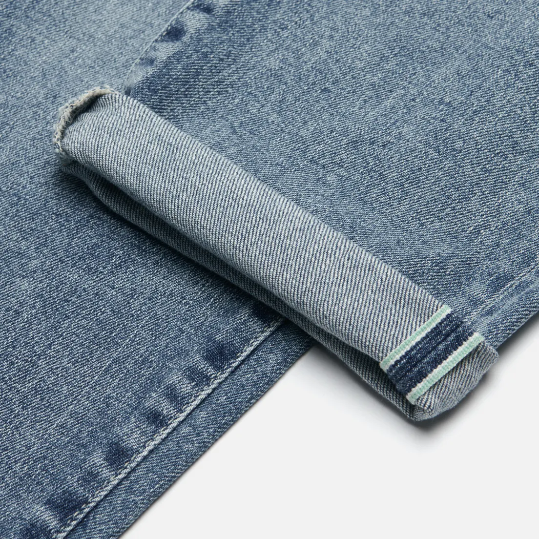 Edwin Мужские джинсы Regular Tapered Kaihara Blue Stretch Denim Green x White Selvage 12.5 Oz