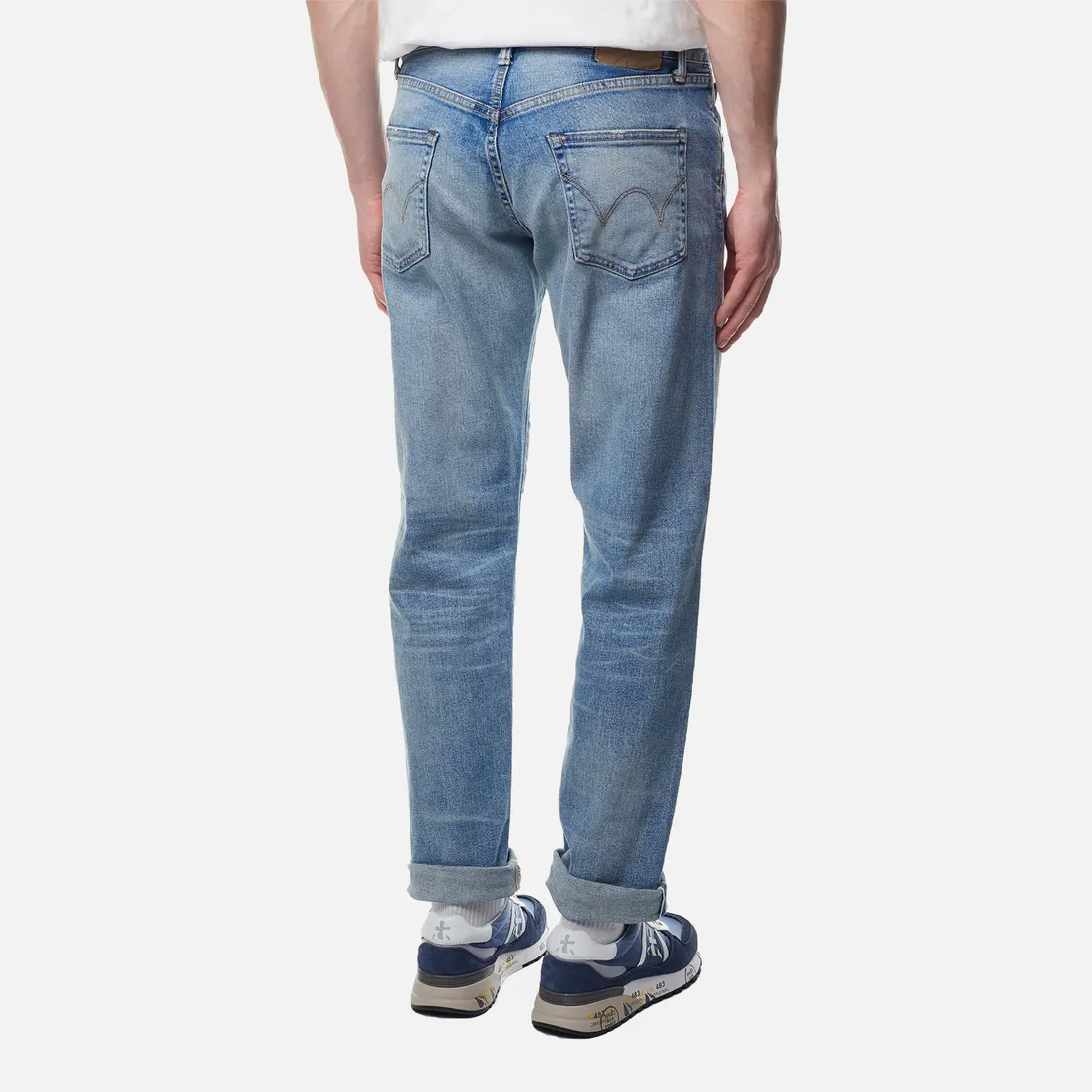 Edwin Мужские джинсы Regular Tapered Kaihara Blue Stretch Denim Green x White Selvage 12.5 Oz