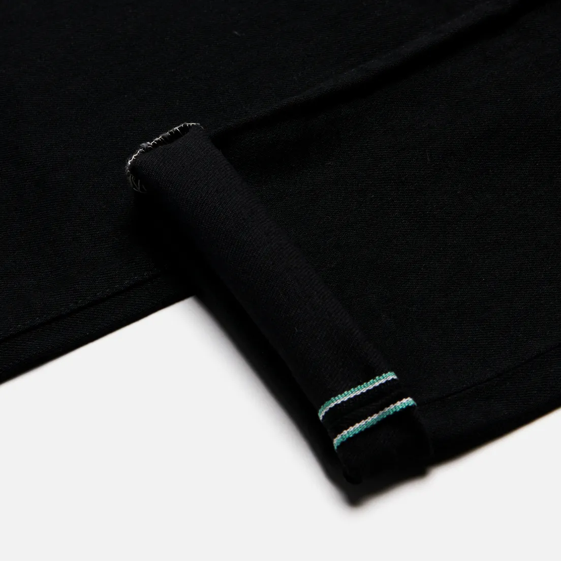 Edwin Мужские джинсы Regular Tapered Kaihara Black x Black Stretch Green x White Selvage 12.5 Oz