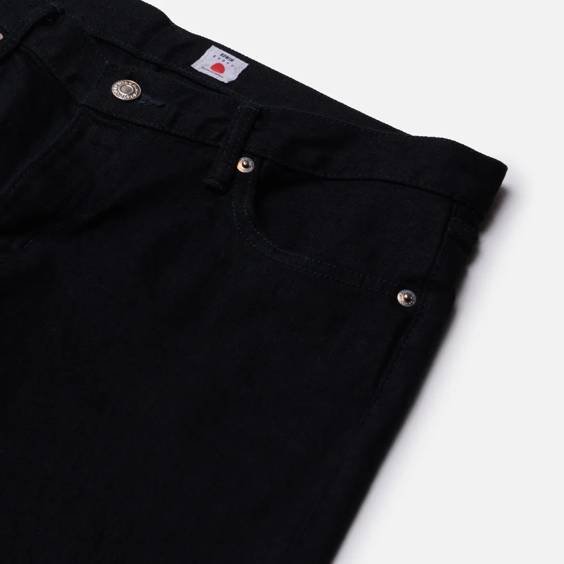 Edwin Мужские джинсы Regular Tapered Kaihara Black x Black Stretch Green x White Selvage 12.5 Oz