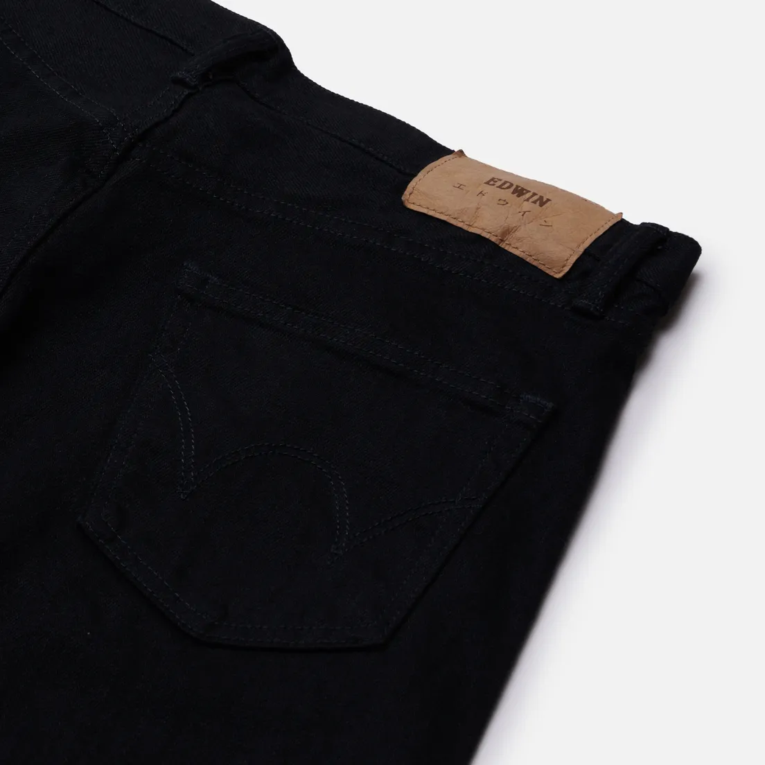 Edwin Мужские джинсы Regular Tapered Kaihara Black x Black Stretch Green x White Selvage 12.5 Oz