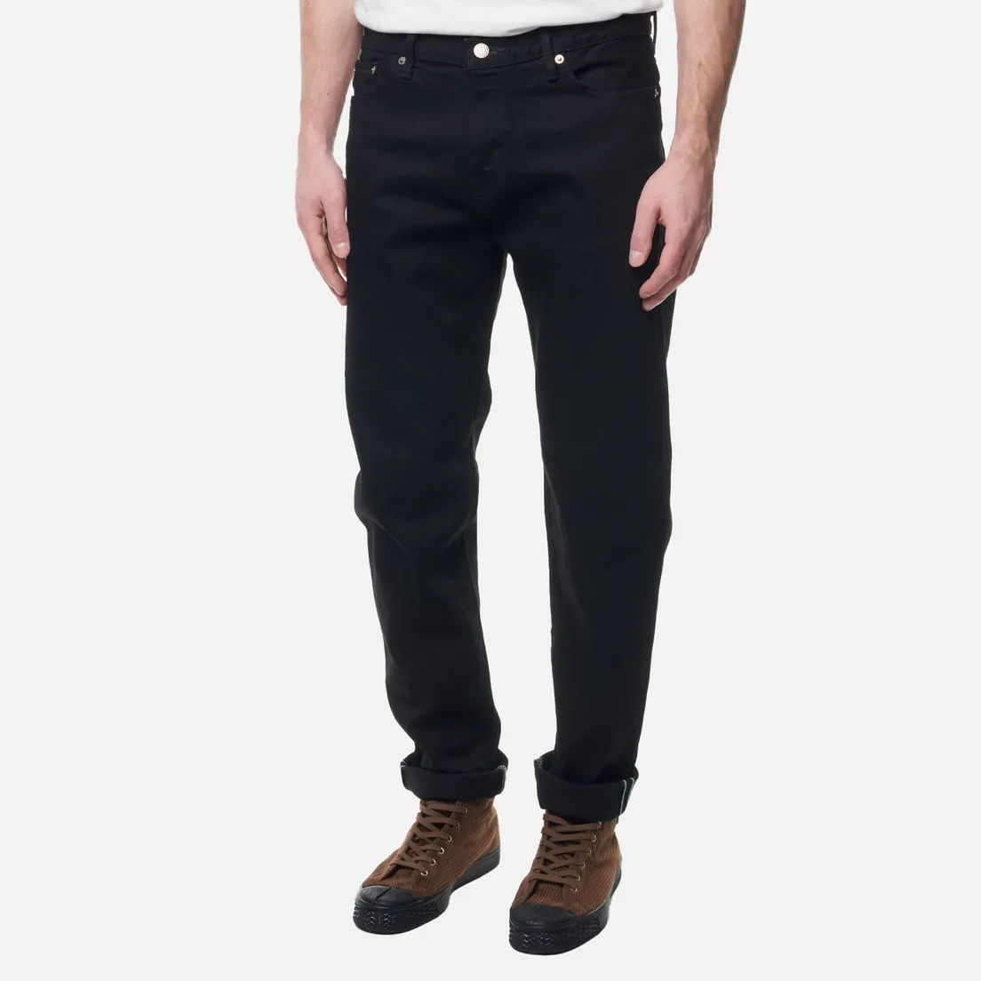 Edwin Мужские джинсы Regular Tapered Kaihara Black x Black Stretch Green x White Selvage 12.5 Oz