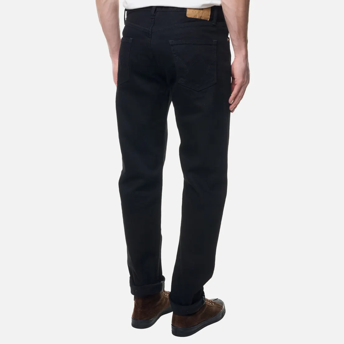 Edwin Мужские джинсы Regular Tapered Kaihara Black x Black Stretch Green x White Selvage 12.5 Oz
