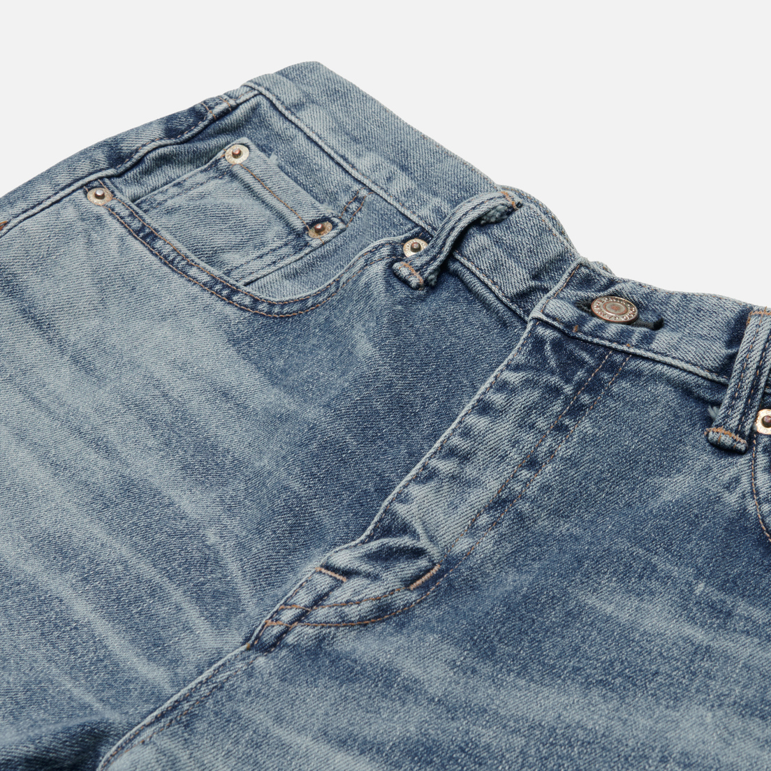 Edwin Мужские джинсы Slim Tapered Kaihara Blue Stretch Denim Green x White Selvage 12.5 Oz