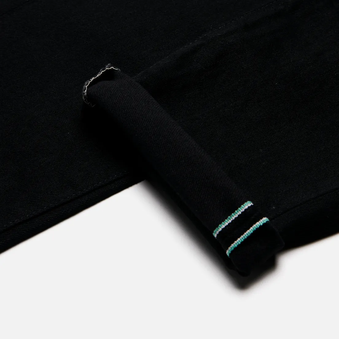 Edwin Мужские джинсы Slim Tapered Kaihara Black x Black Stretch Green x White Selvage 12.5 Oz