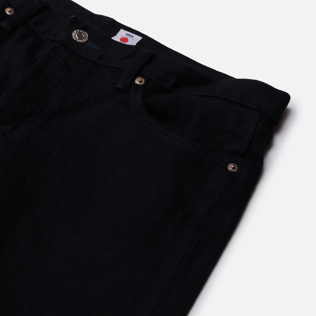 Edwin Мужские джинсы Slim Tapered Kaihara Black x Black Stretch Green x White Selvage 12.5 Oz