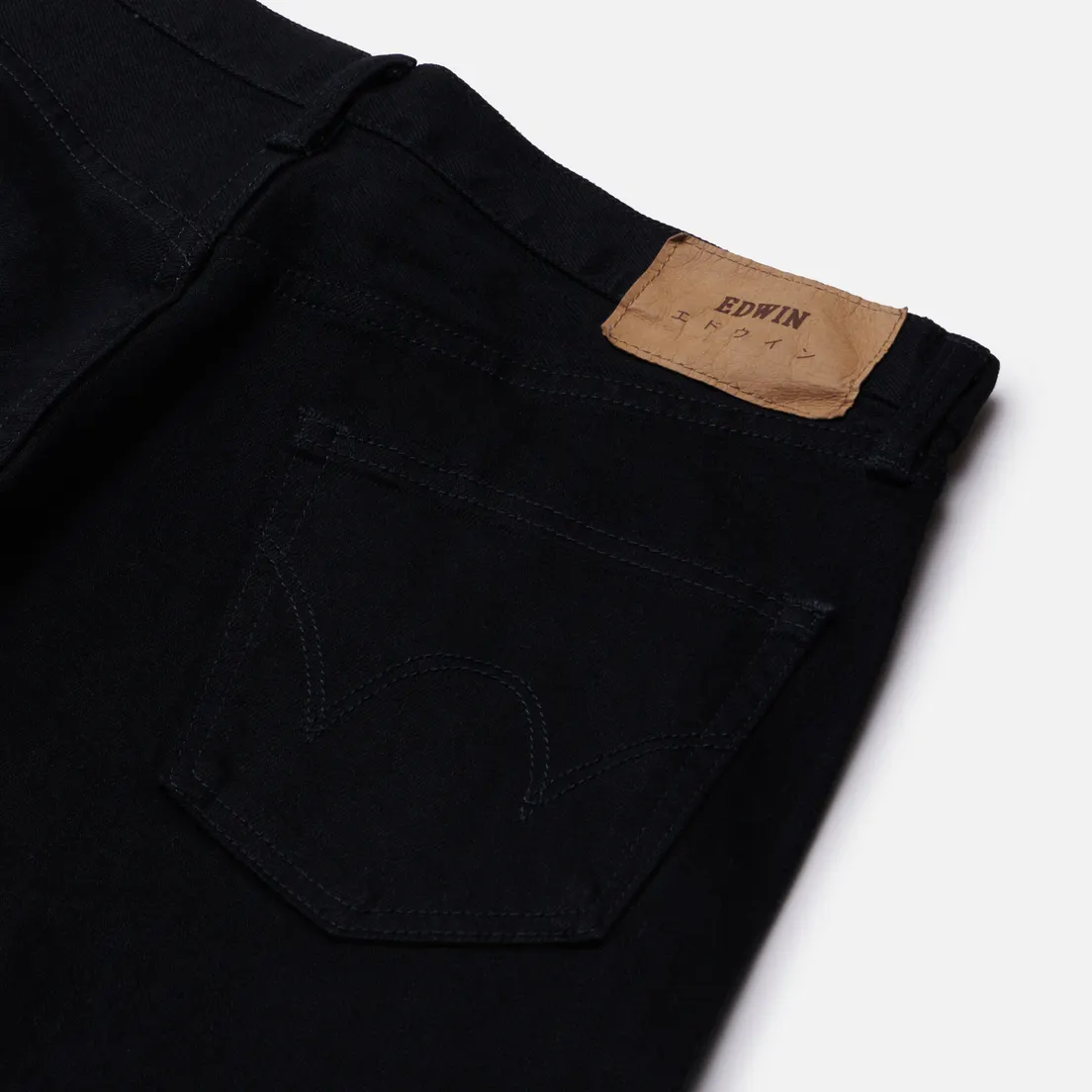 Edwin Мужские джинсы Slim Tapered Kaihara Black x Black Stretch Green x White Selvage 12.5 Oz