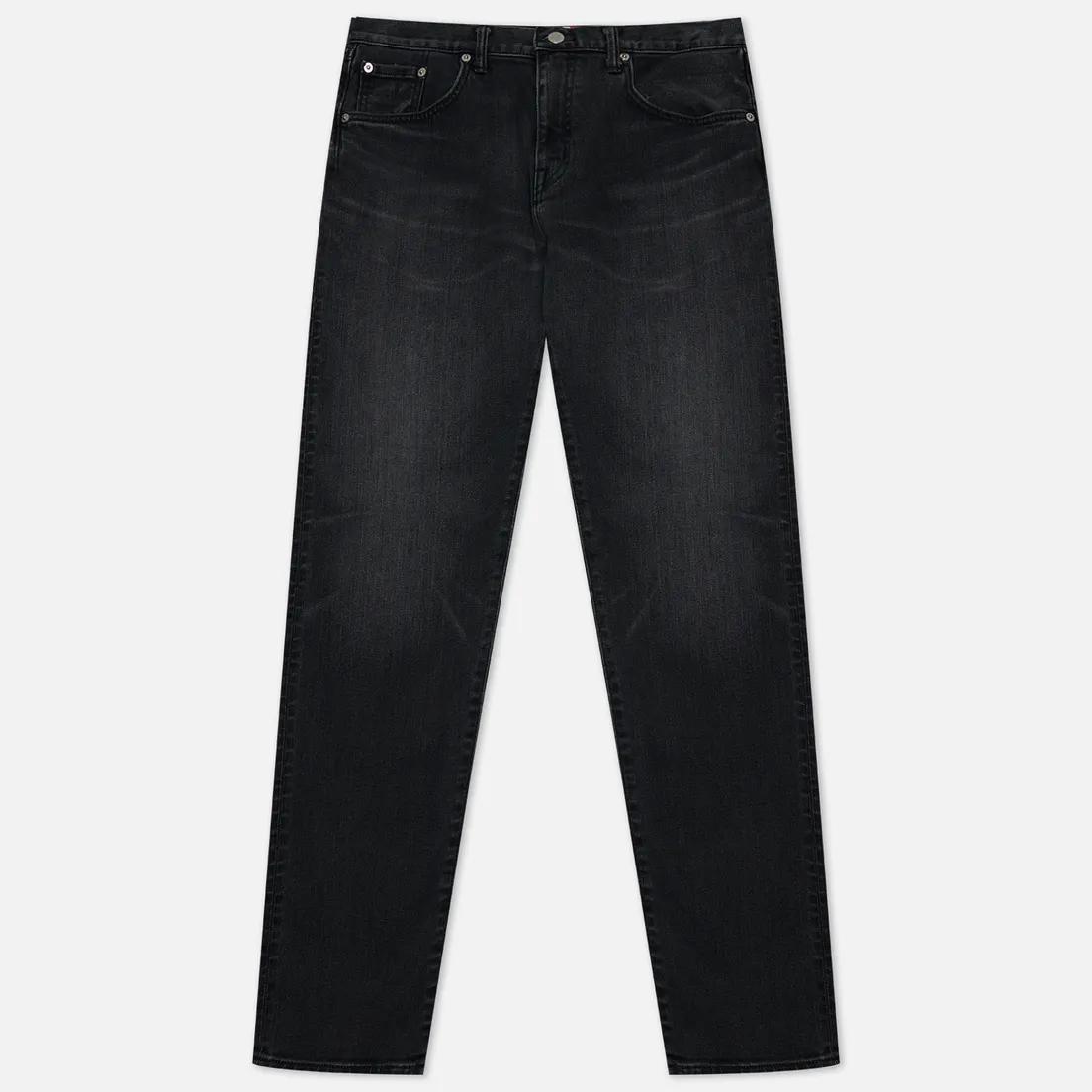 Edwin Мужские джинсы Slim Tapered Kaihara Black x Black Stretch Denim Green x White Selvage 12.5 Oz